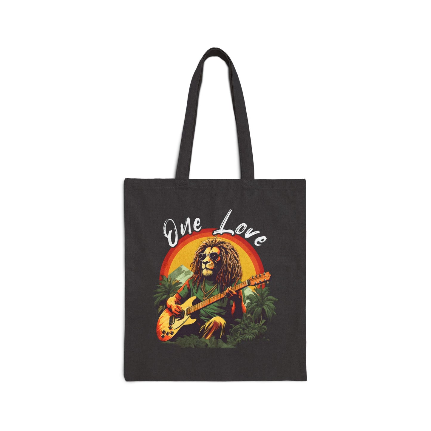 Reggae Music Lion Guitarist Tote Bag