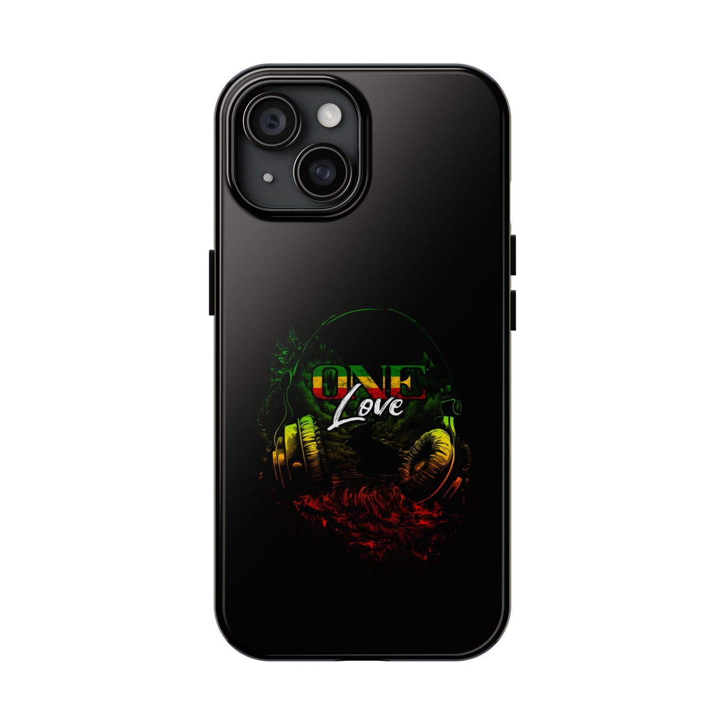 Reggae Music Headphones One Love Tough iPhone Case