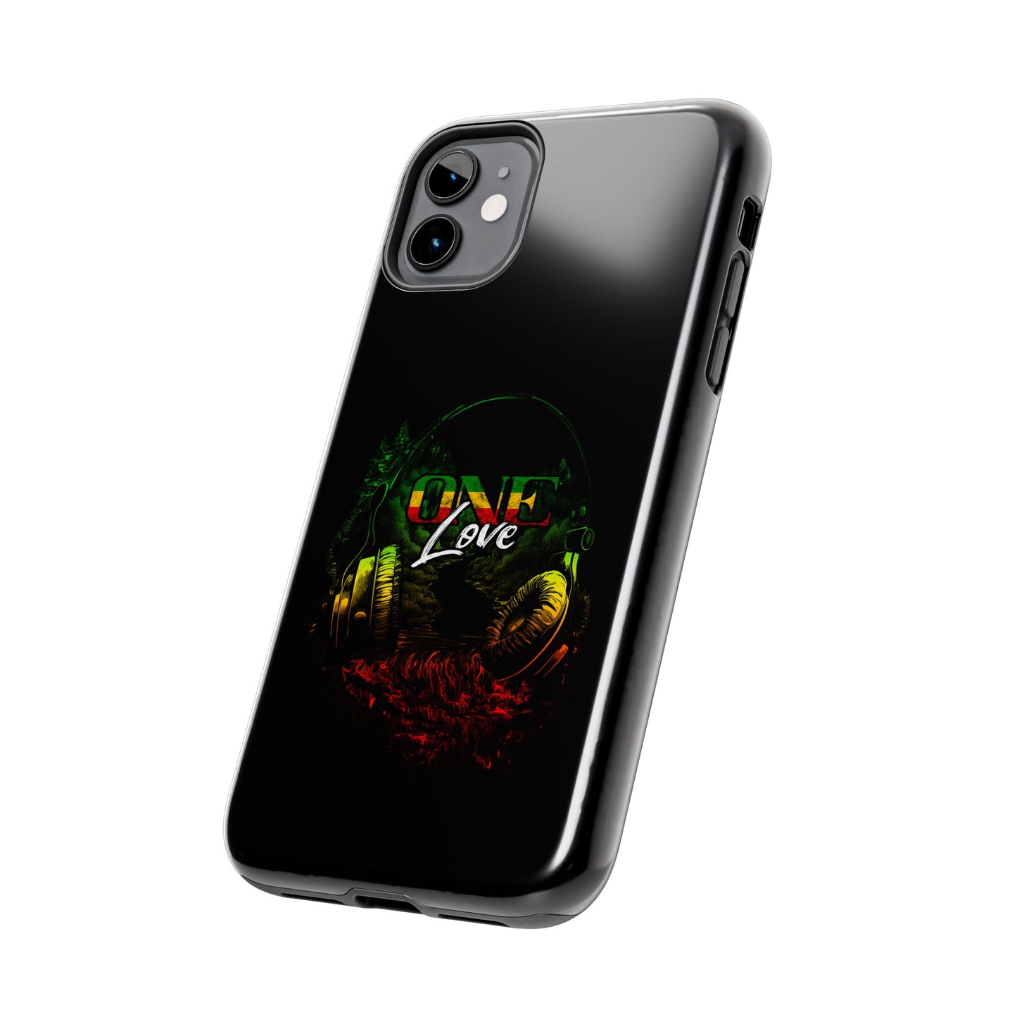 Reggae Music Headphones One Love Tough iPhone Case