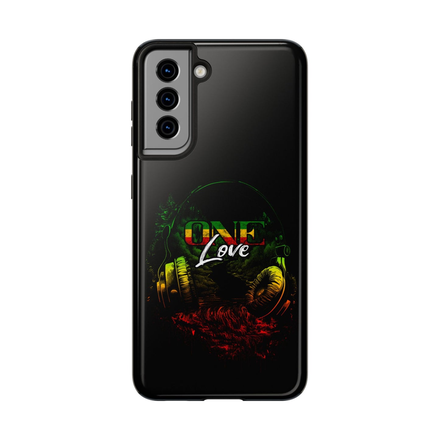 Reggae Music Headphones One Love Tough Samsung Galaxy Phone Case