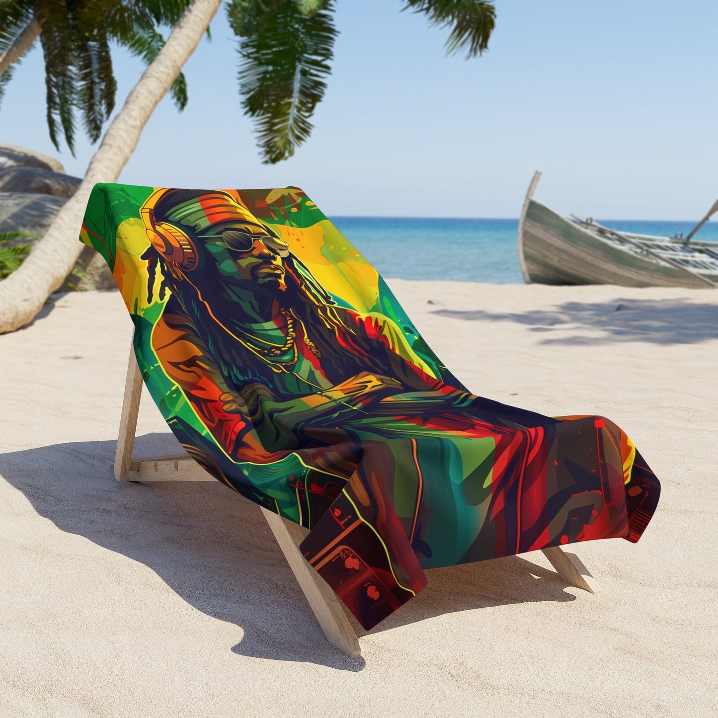 Reggae Music DJ Beach Towel