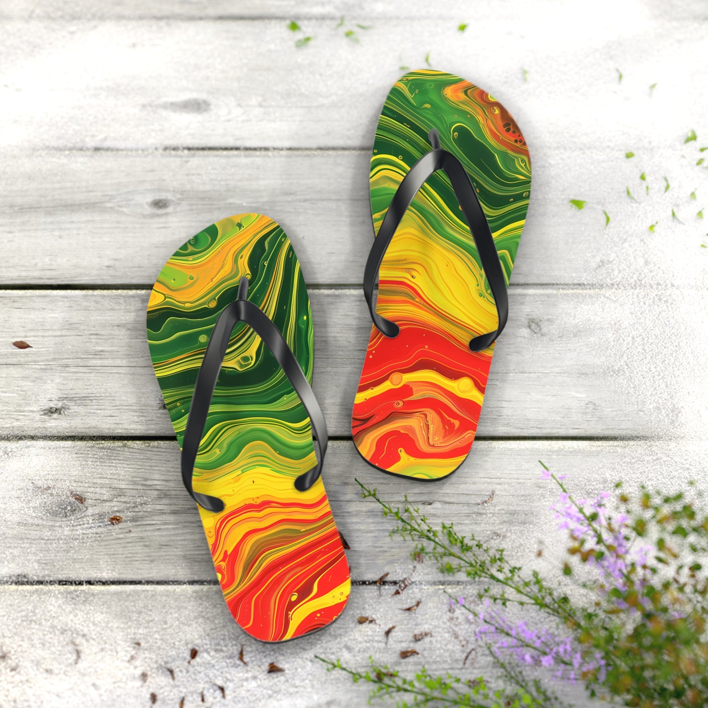 Reggae Wave Flip Flops