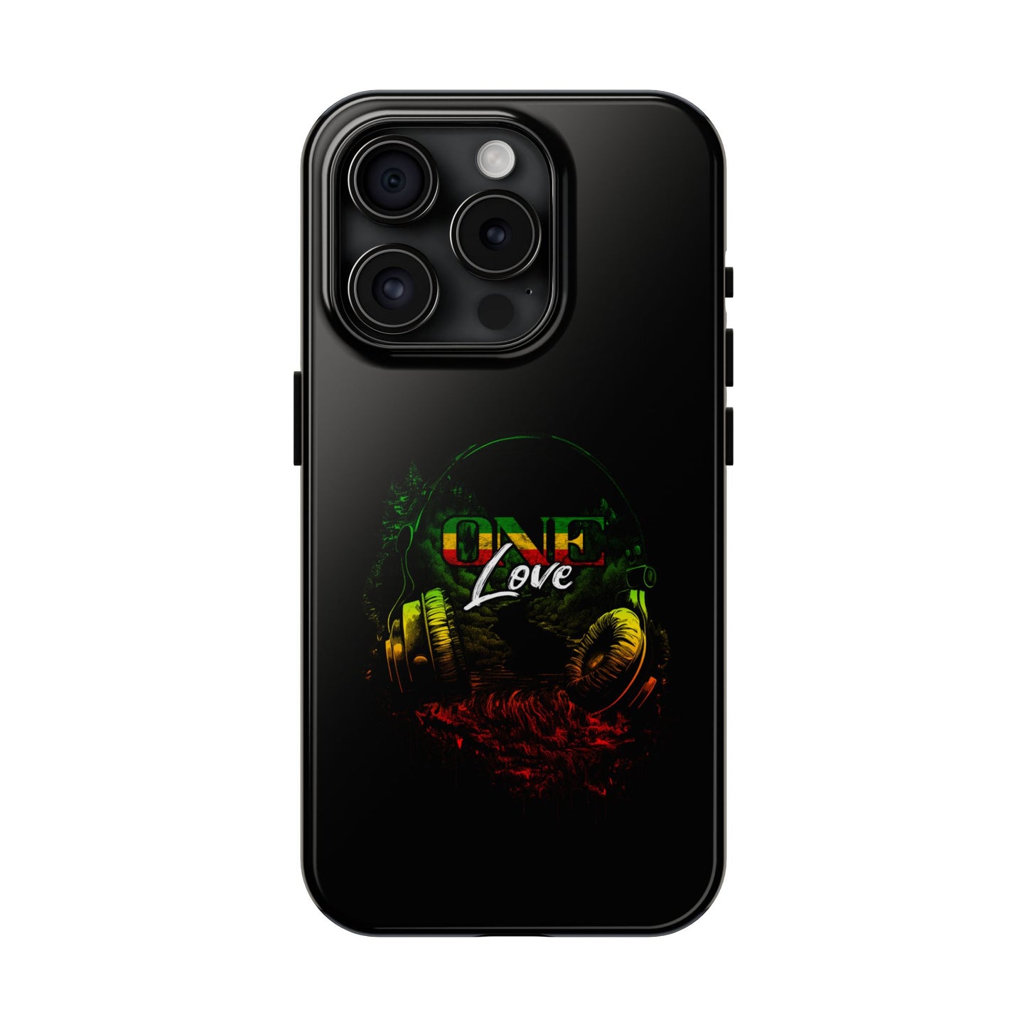 Reggae Music Headphones One Love Tough iPhone Case