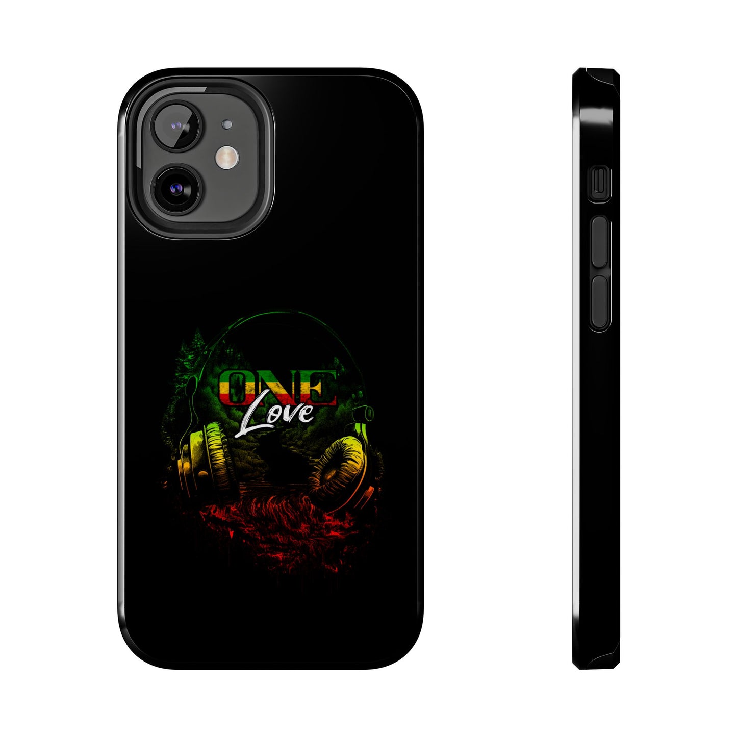 Reggae Music Headphones One Love Tough iPhone Case