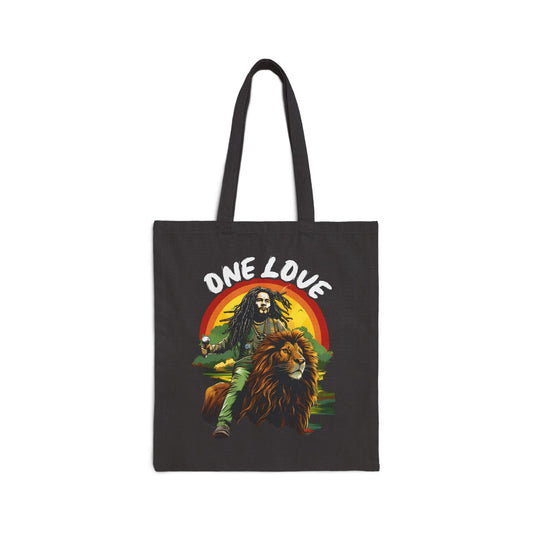 Rasta Man Lion One Love Tote Bag