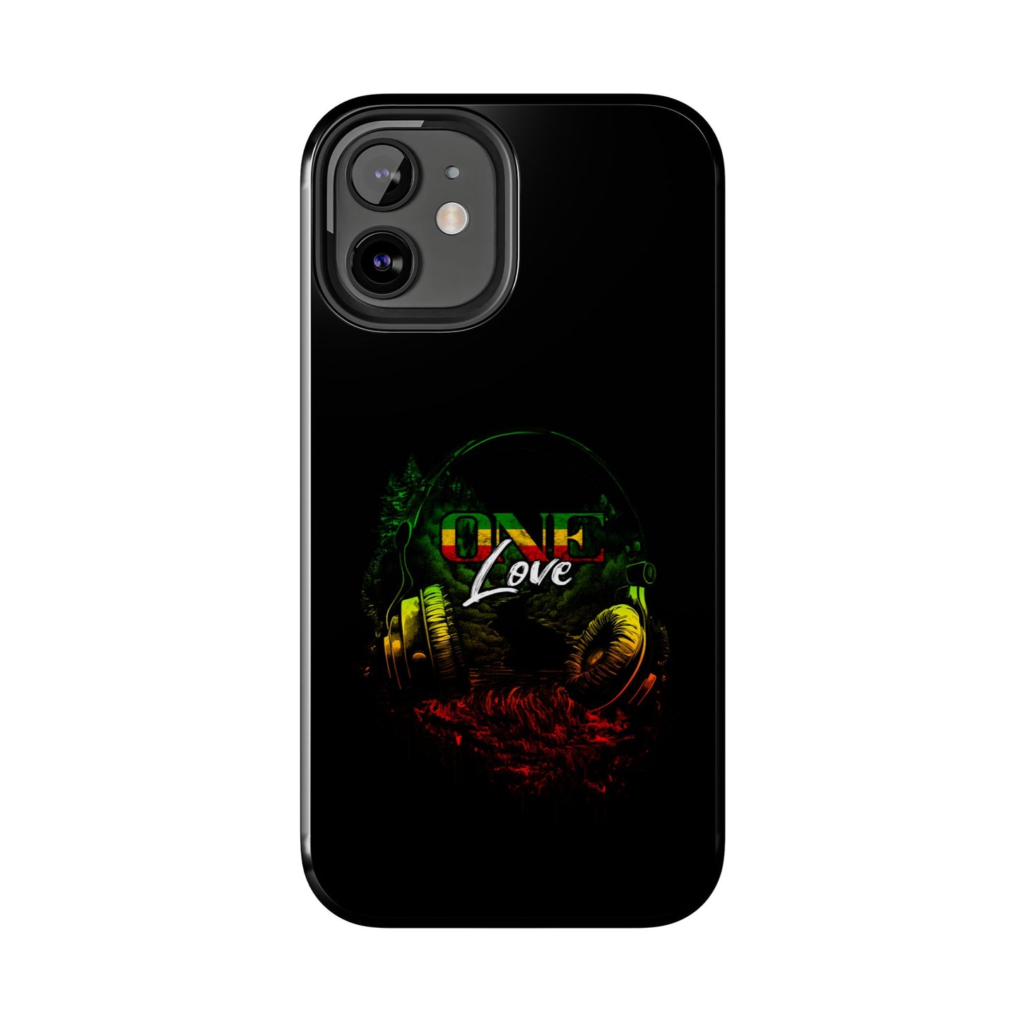 Reggae Music Headphones One Love Tough iPhone Case