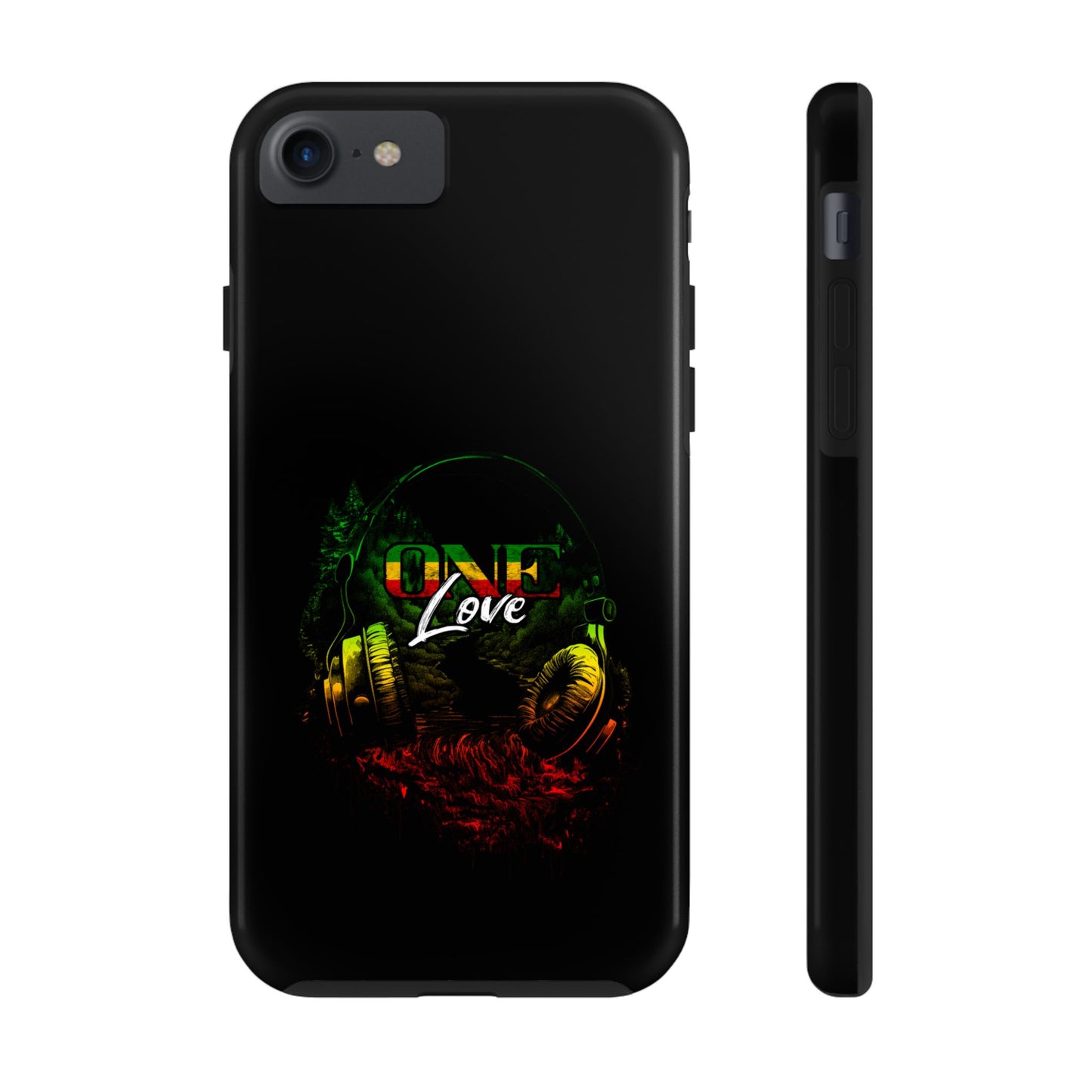 Reggae Music Headphones One Love Tough iPhone Case