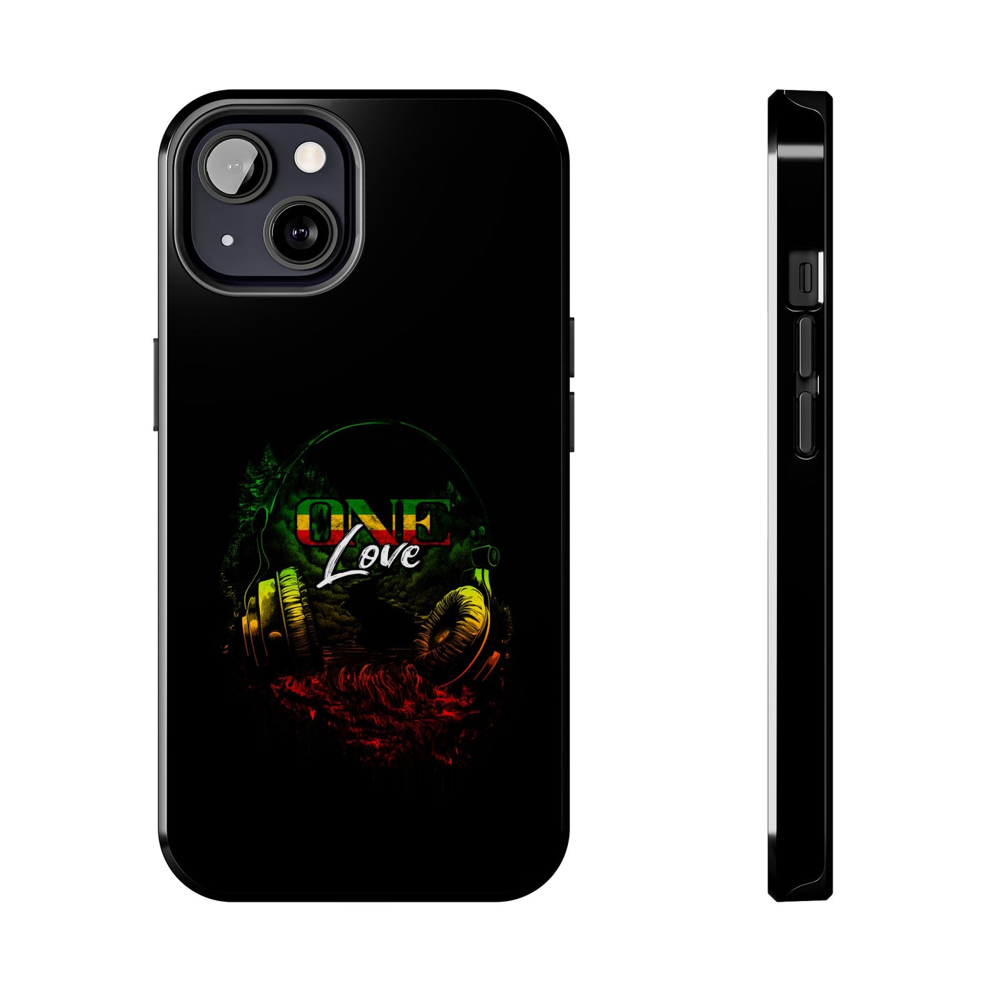 Reggae Music Headphones One Love Tough iPhone Case