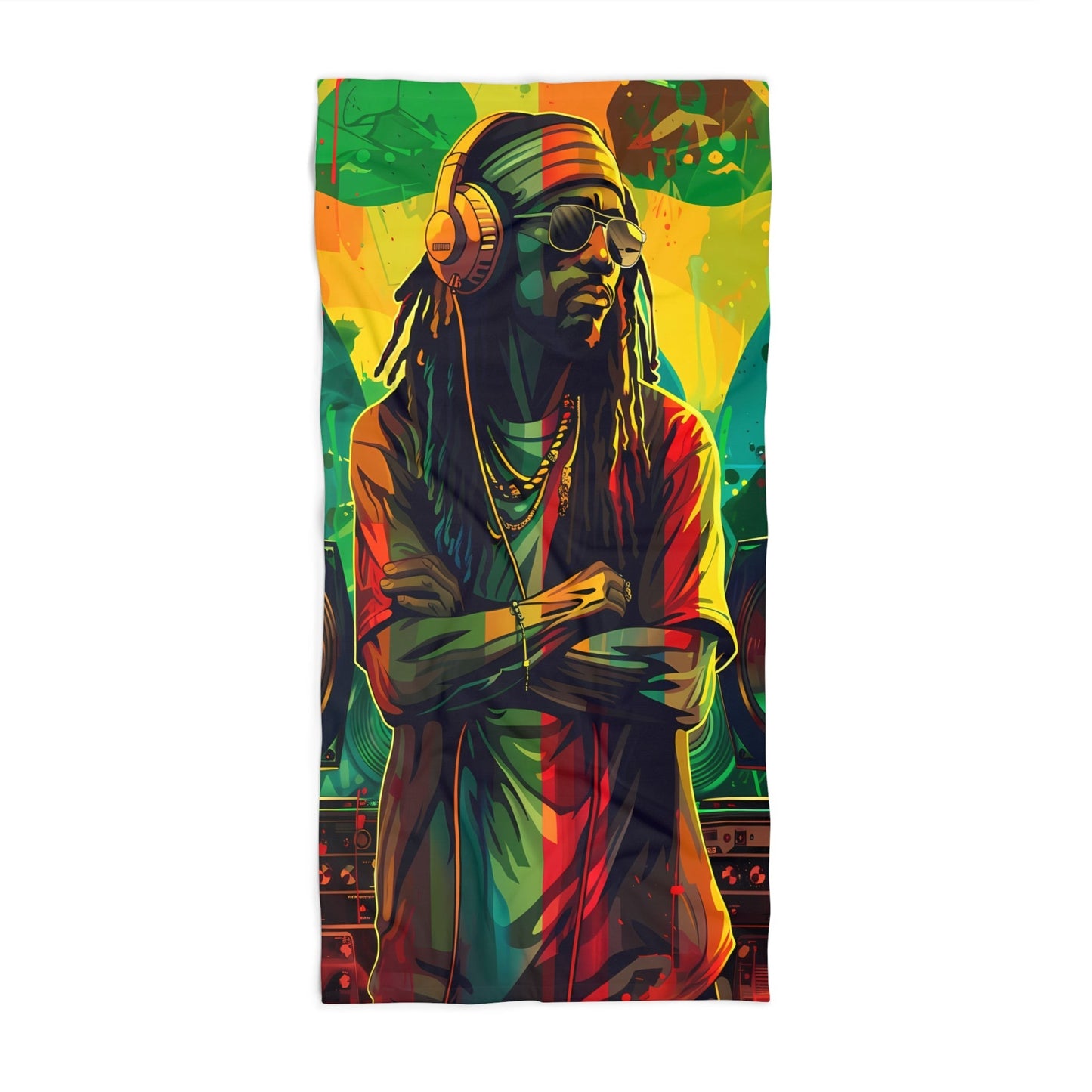 Reggae Music DJ Beach Towel