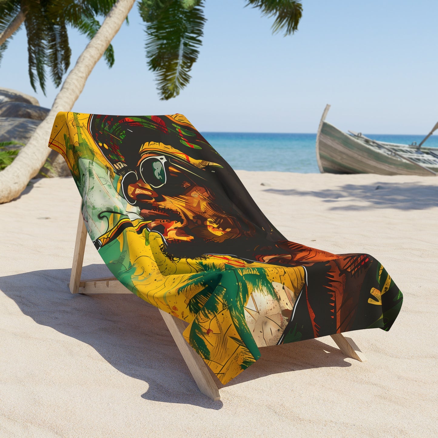 Relaxed Reggae Man Beach Towel