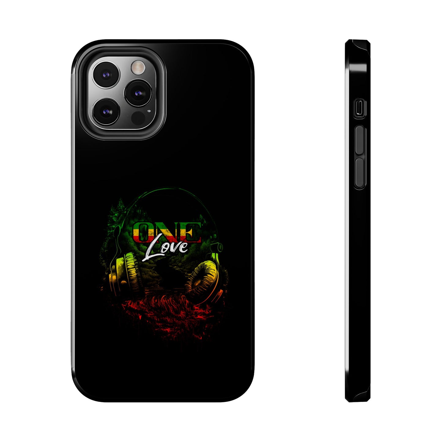 Reggae Music Headphones One Love Tough iPhone Case