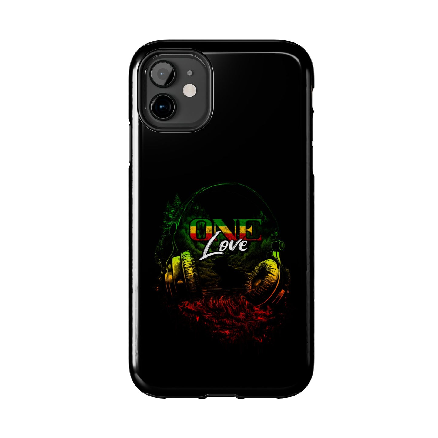 Reggae Music Headphones One Love Tough iPhone Case