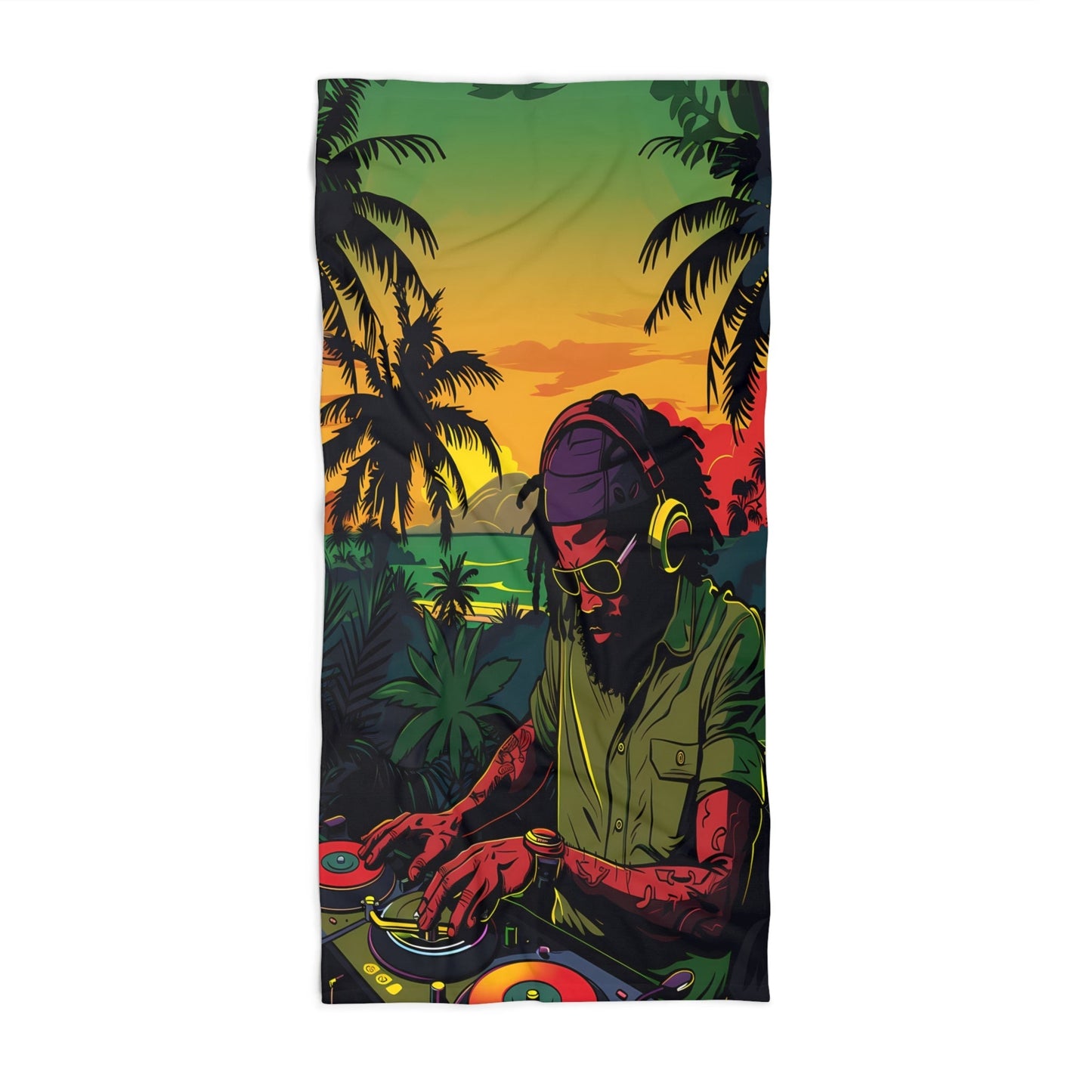 Reggae Music DJ Vibes Beach Towel