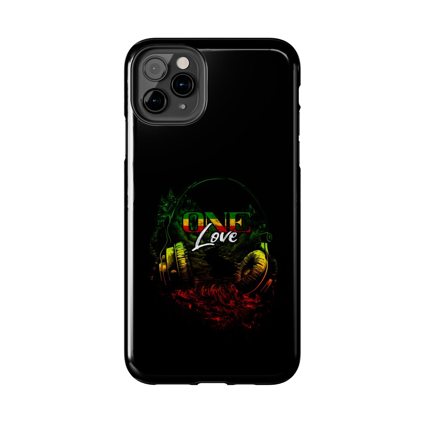 Reggae Music Headphones One Love Tough iPhone Case