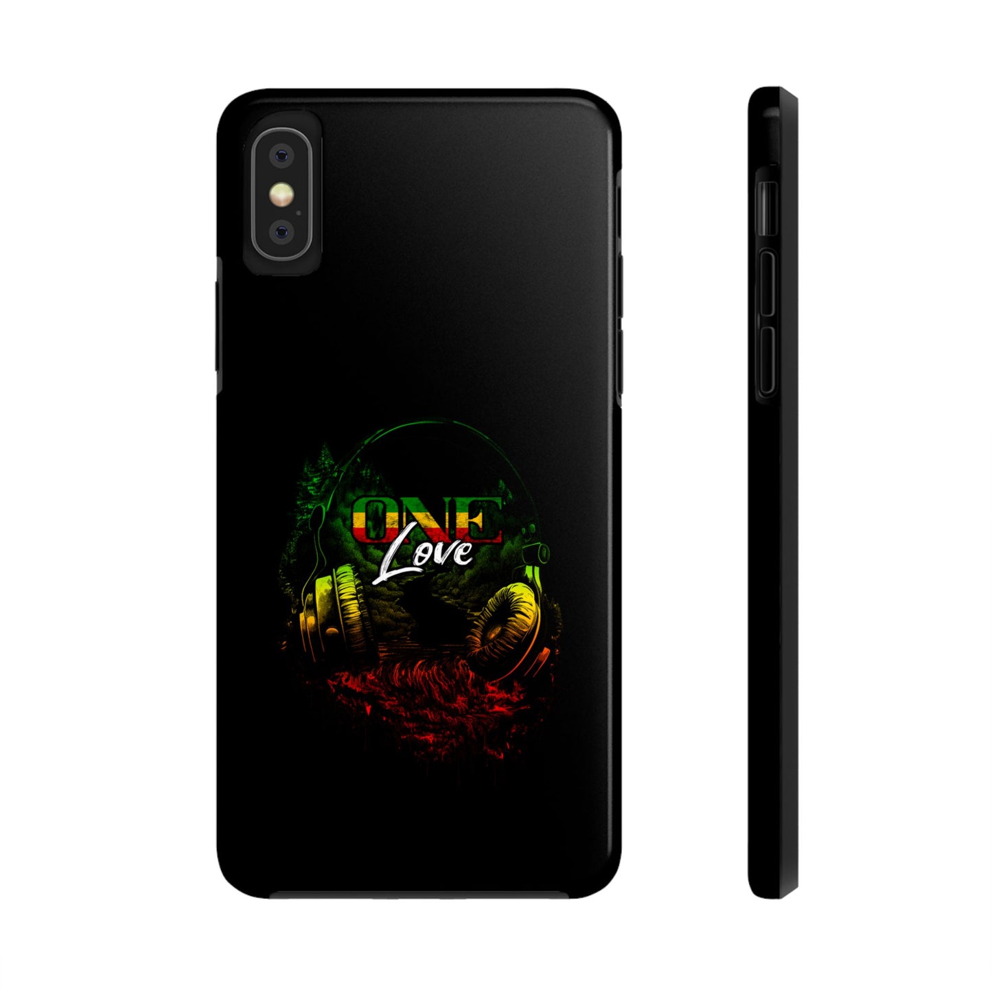 Reggae Music Headphones One Love Tough iPhone Case