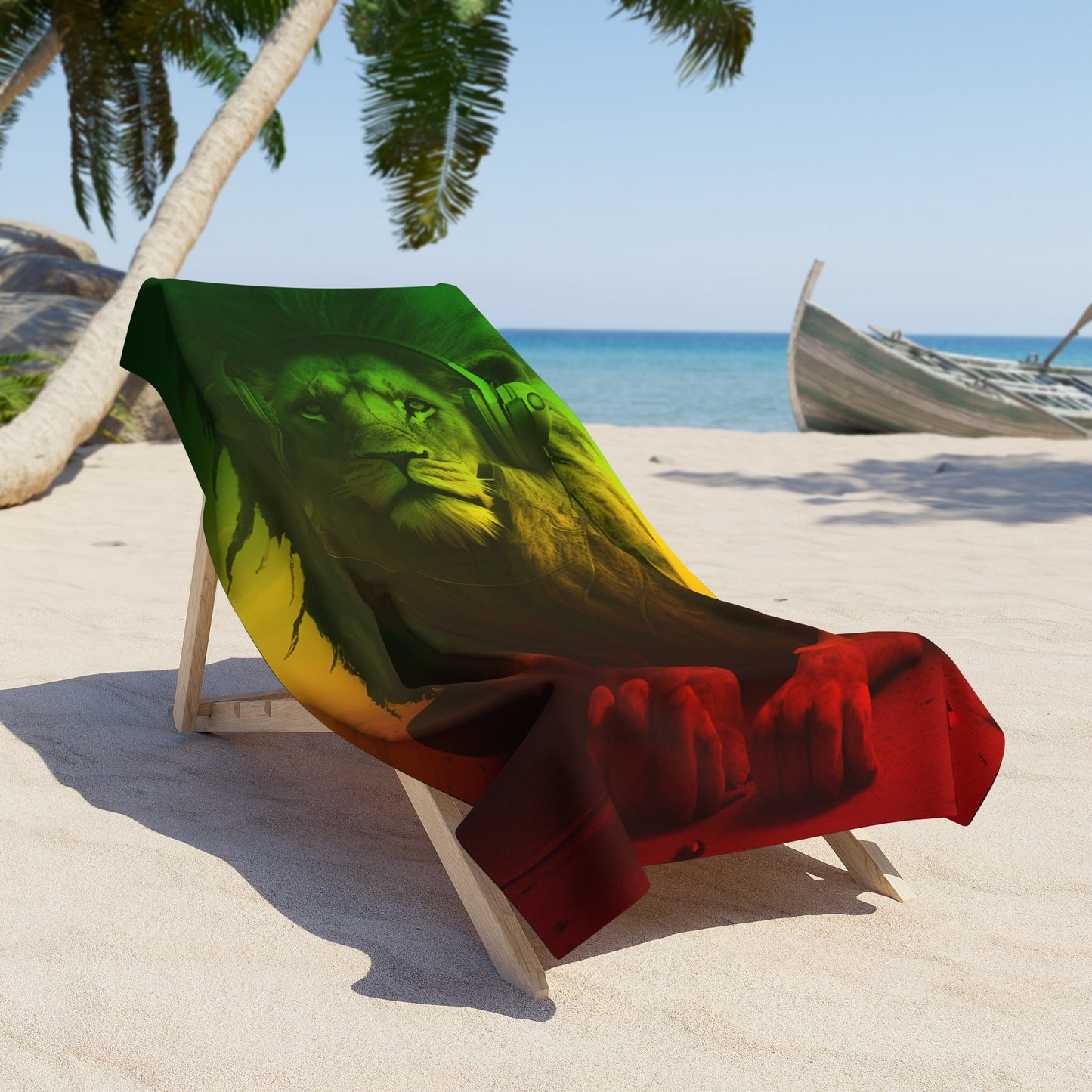 Reggae Lion Beach Towel