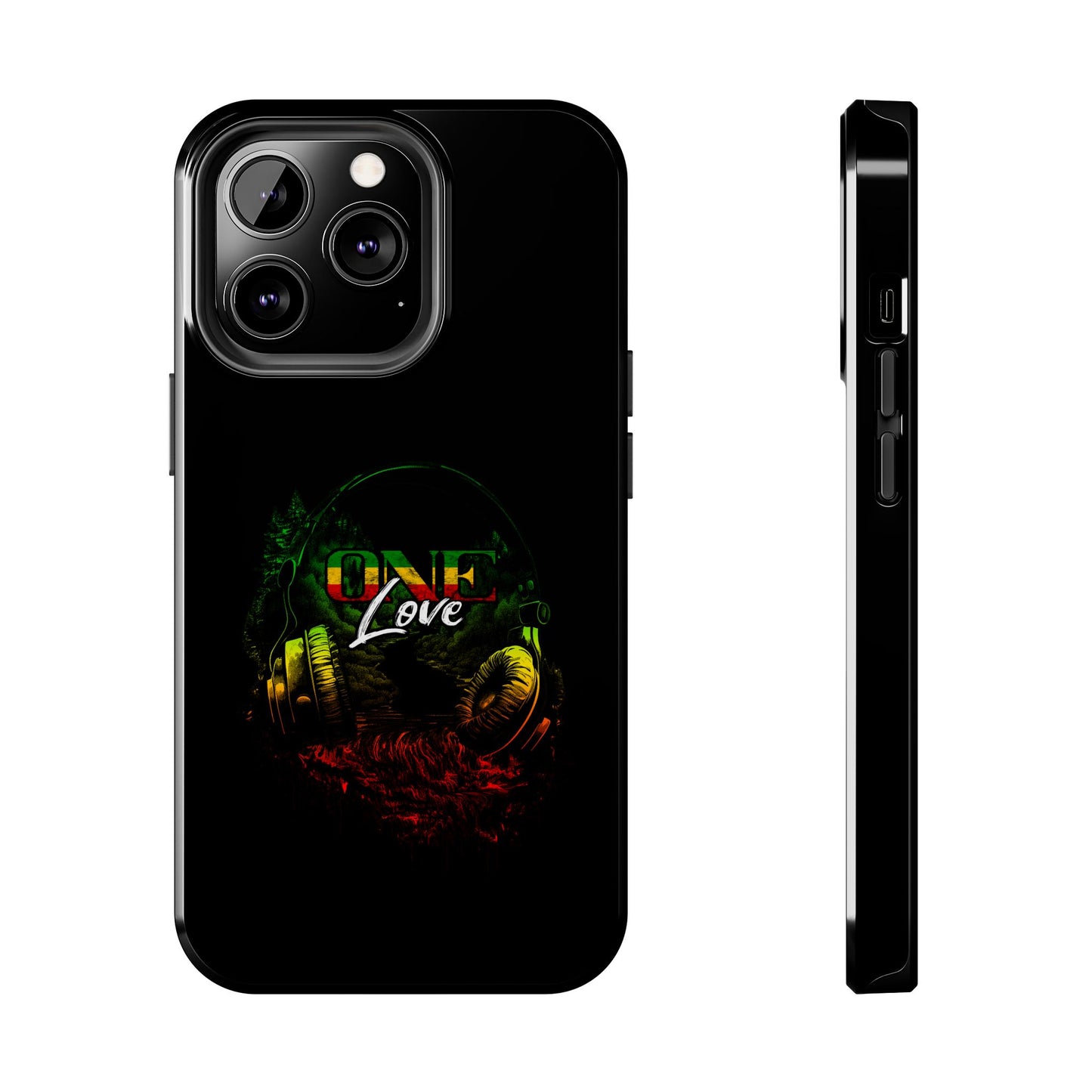 Reggae Music Headphones One Love Tough iPhone Case