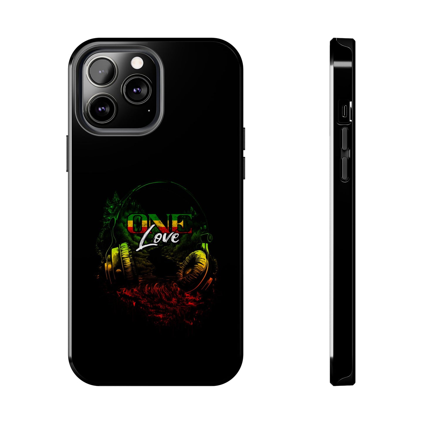 Reggae Music Headphones One Love Tough iPhone Case