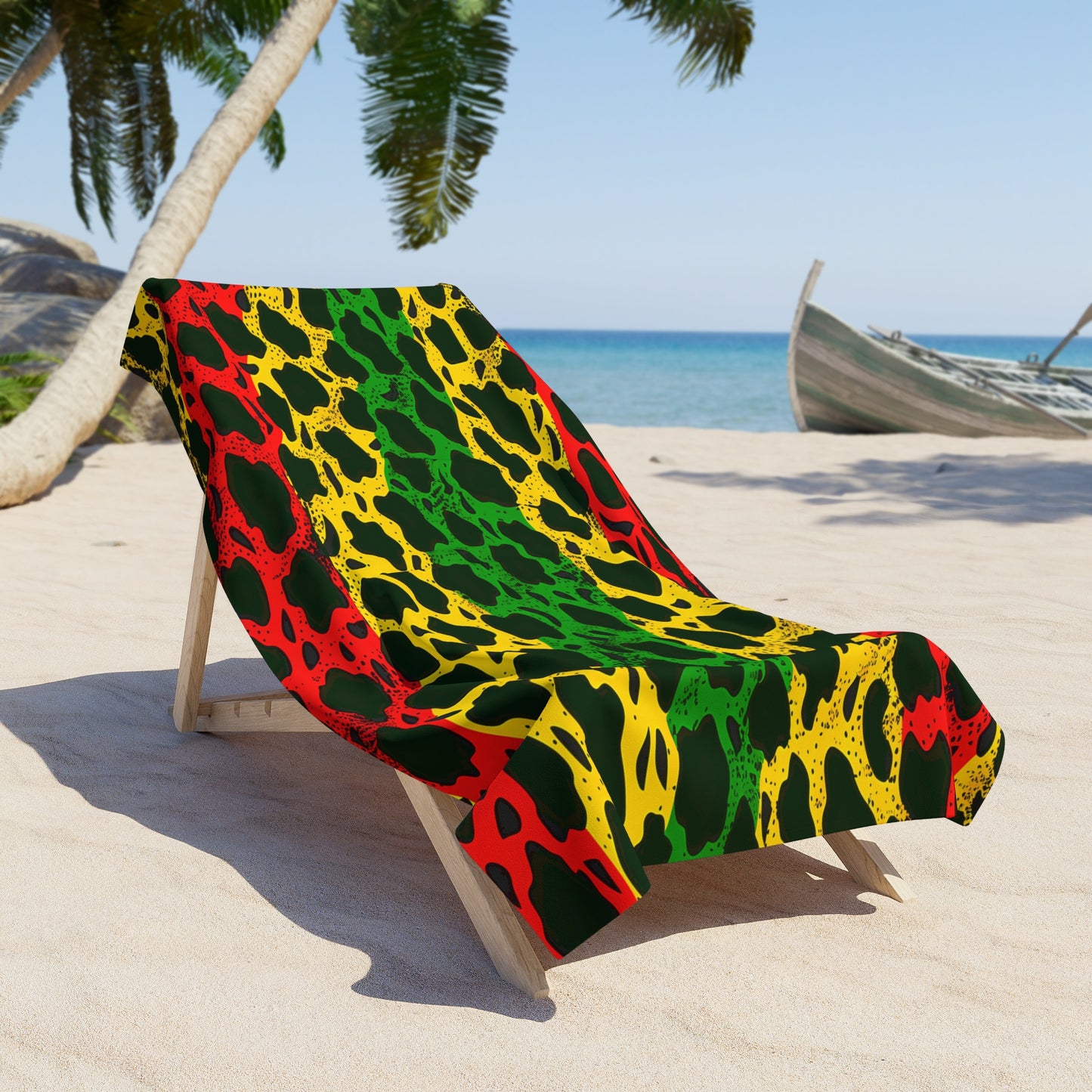 Reggae Leopard Art Beach Towel