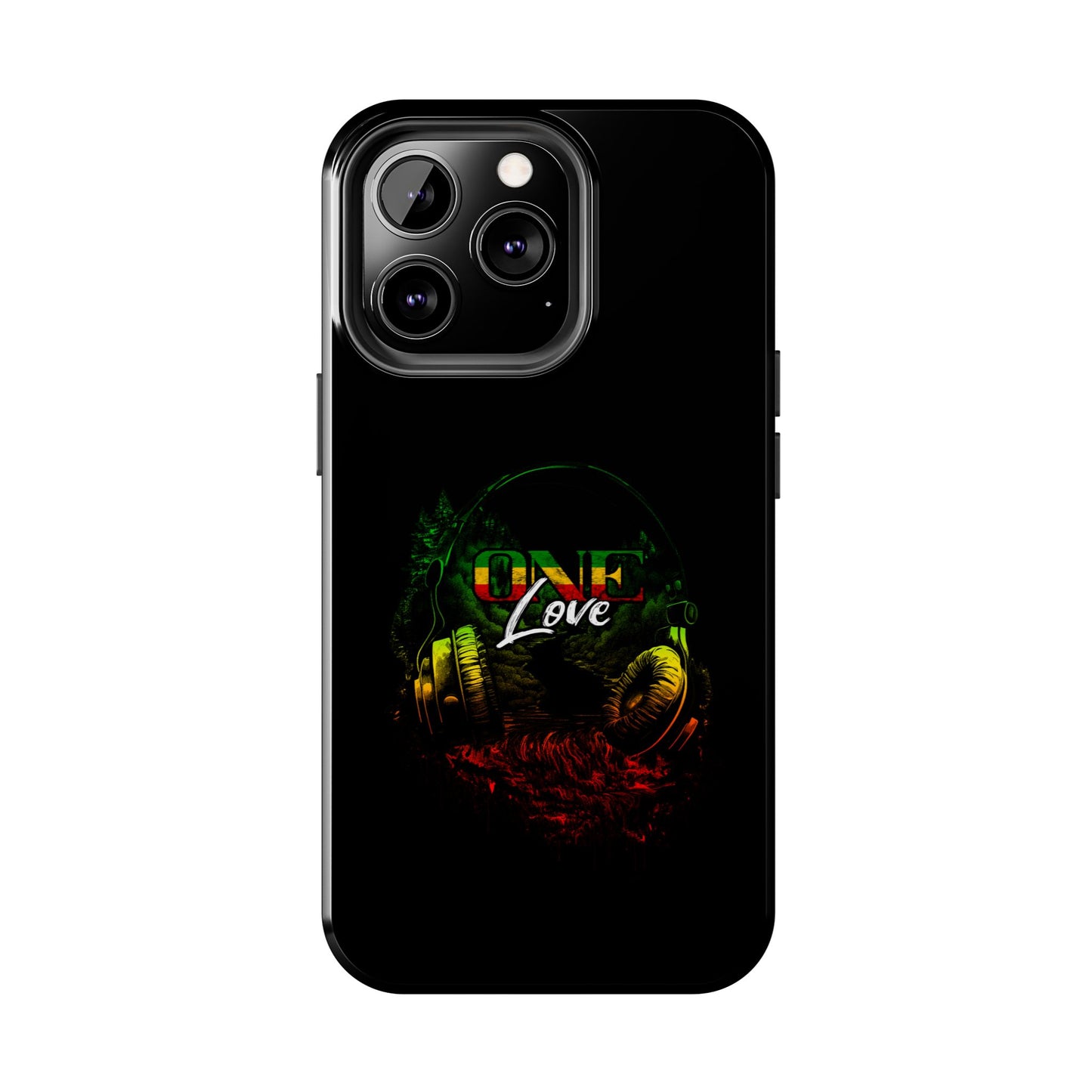 Reggae Music Headphones One Love Tough iPhone Case