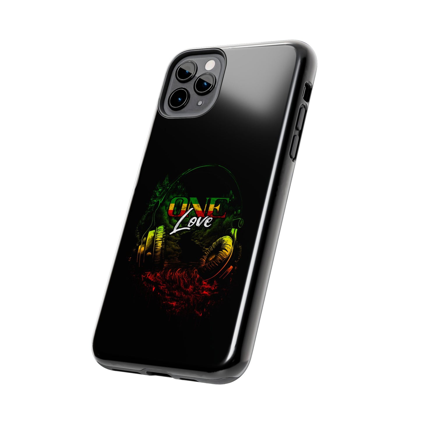 Reggae Music Headphones One Love Tough iPhone Case