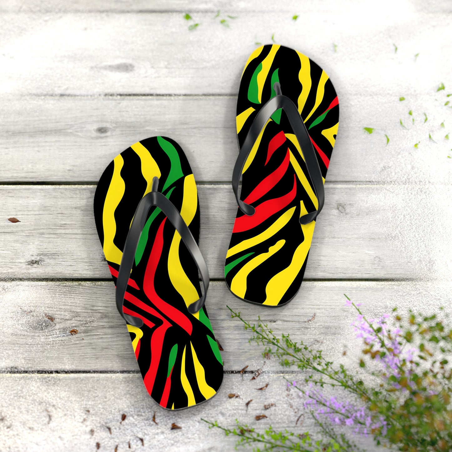 Reggae Zebra Flip Flops