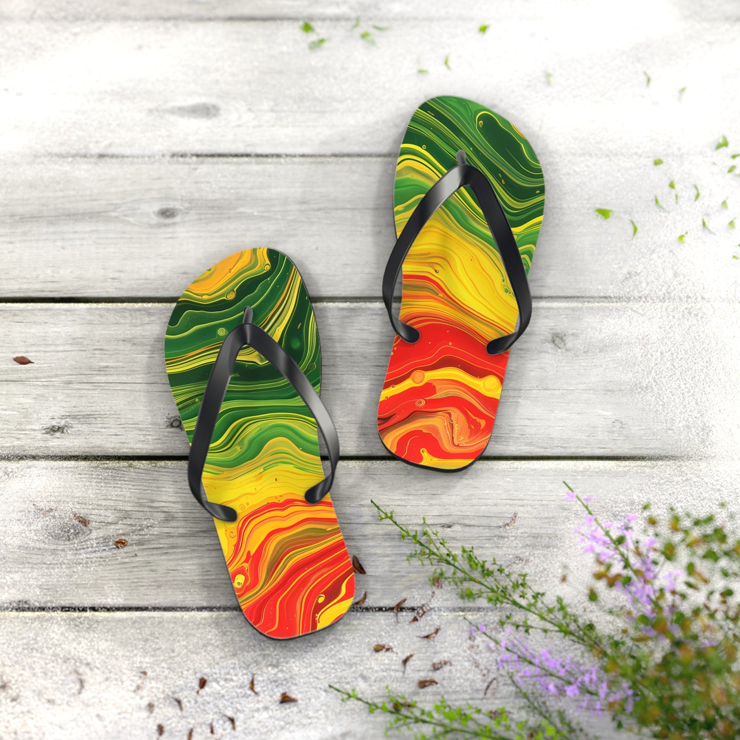 Reggae Wave Flip Flops