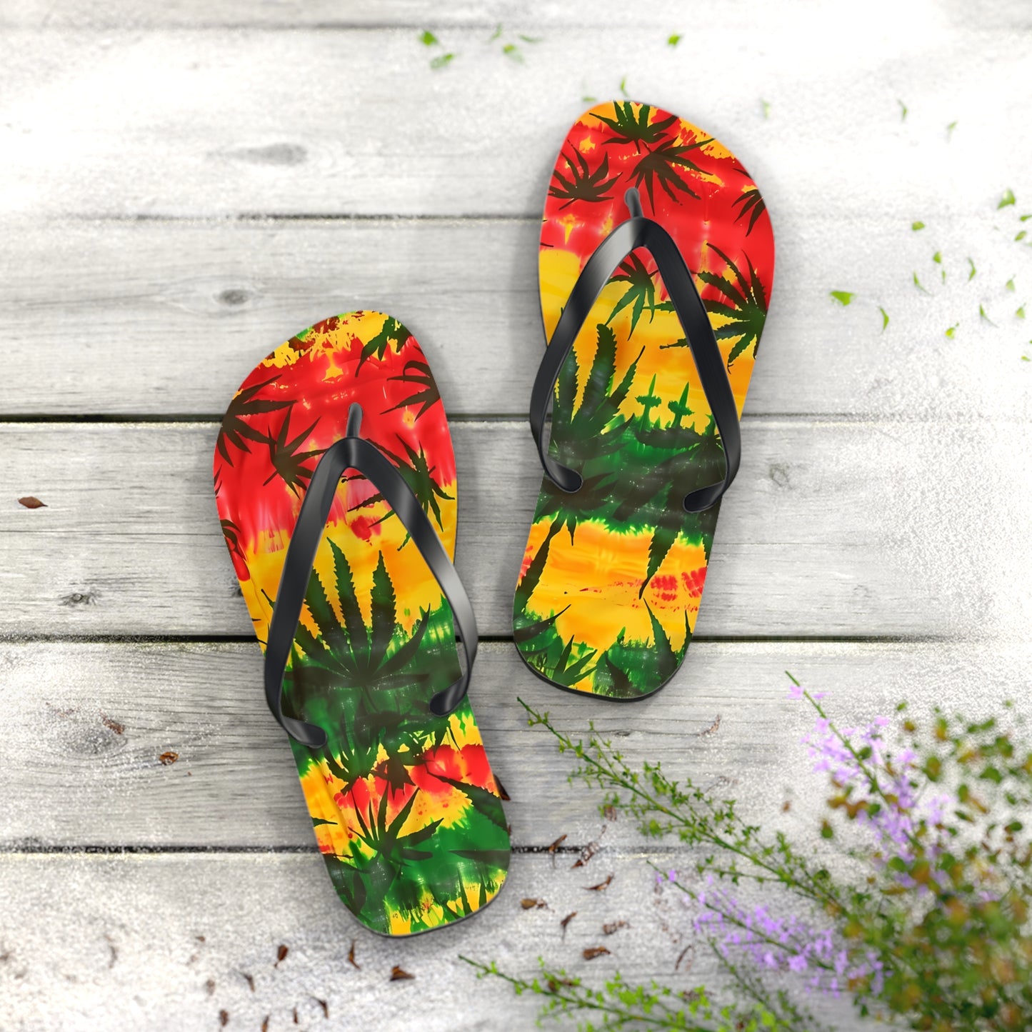 Reggae Plants Flip Flops