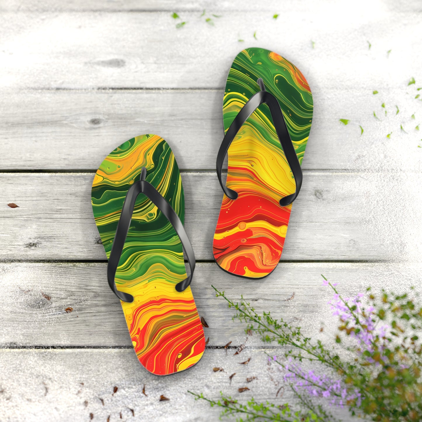 Reggae Wave Flip Flops