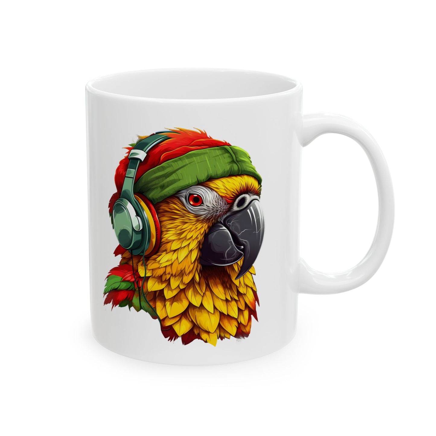 Reggae Parrot White Mug