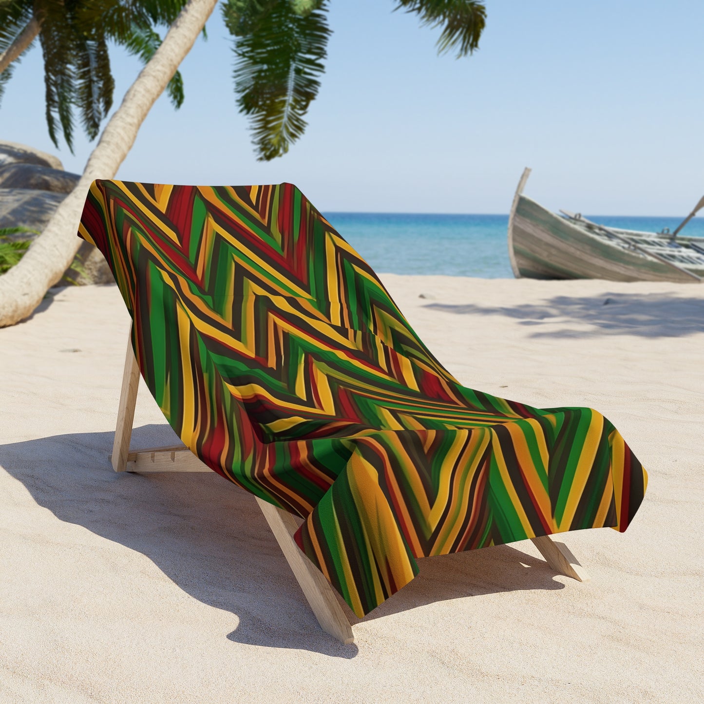 Reggae African Art Beach Towel