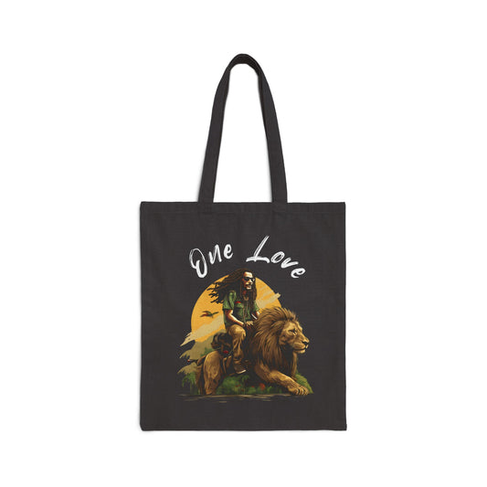 Rastaman Riding Lion Tote Bag