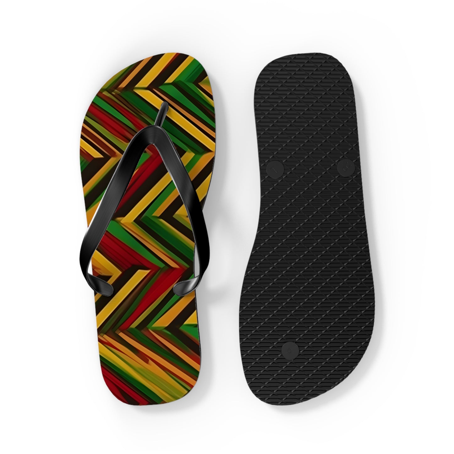 Reggae African Art Flip Flops