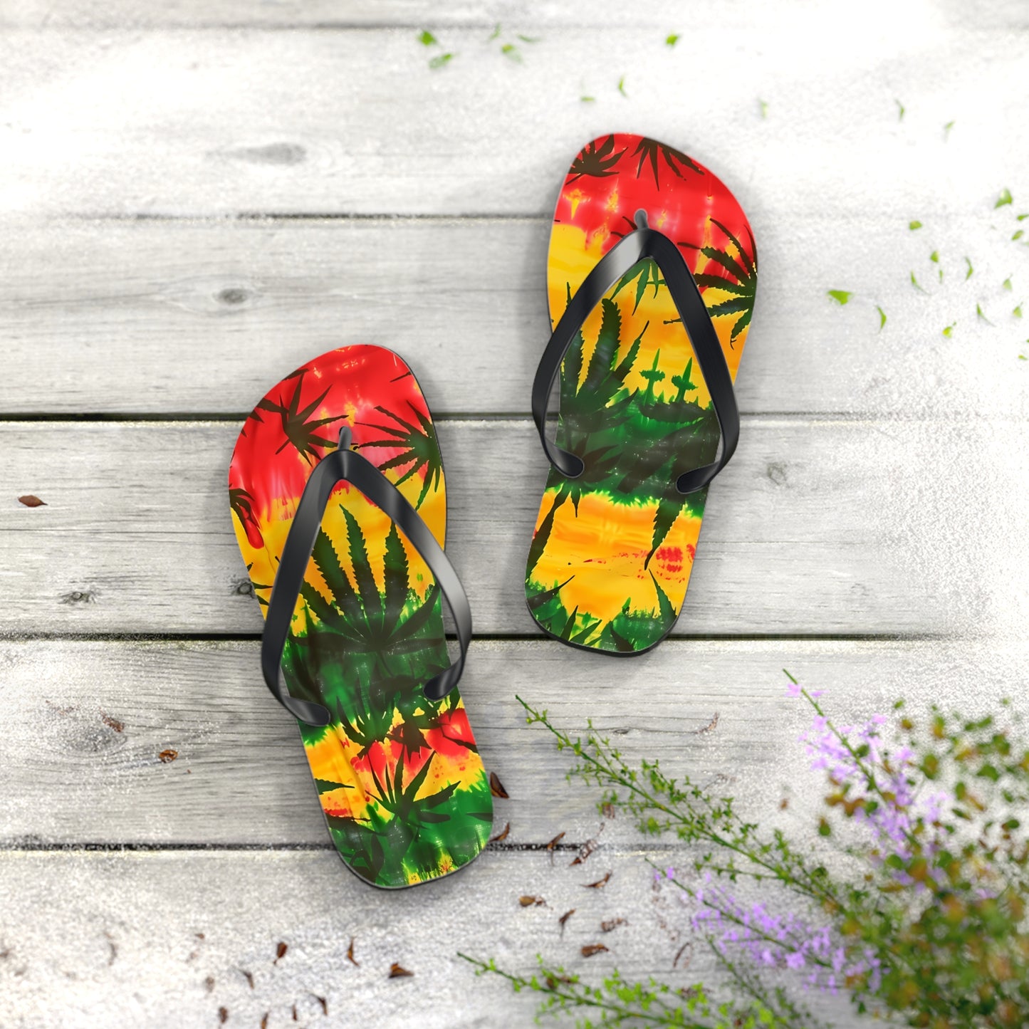 Reggae Plants Flip Flops