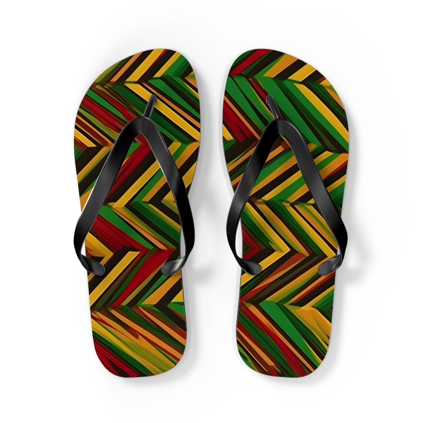 Reggae African Art Flip Flops