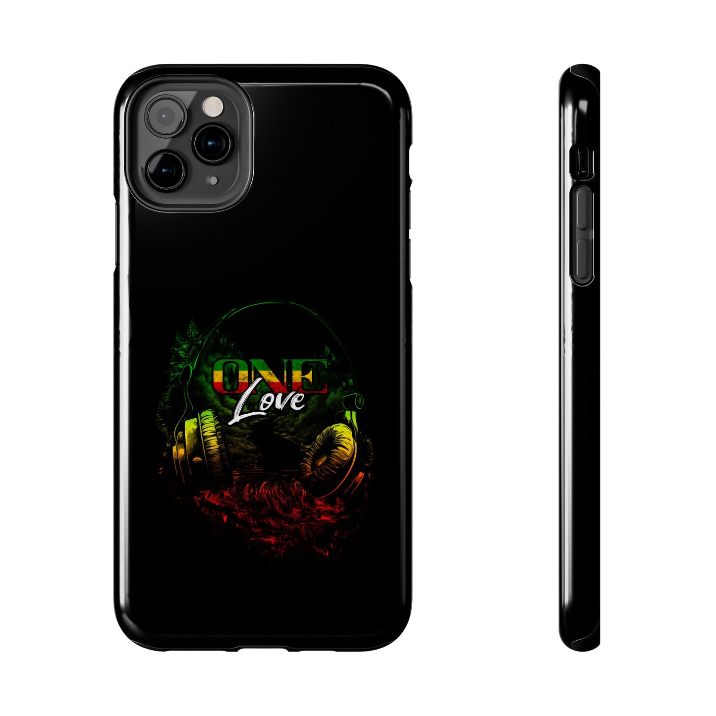 Reggae Music Headphones One Love Tough iPhone Case