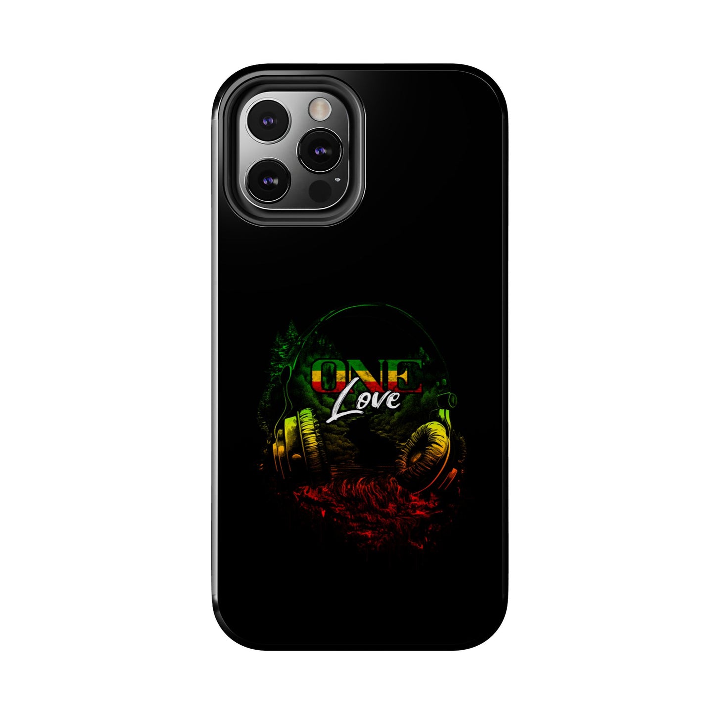 Reggae Music Headphones One Love Tough iPhone Case