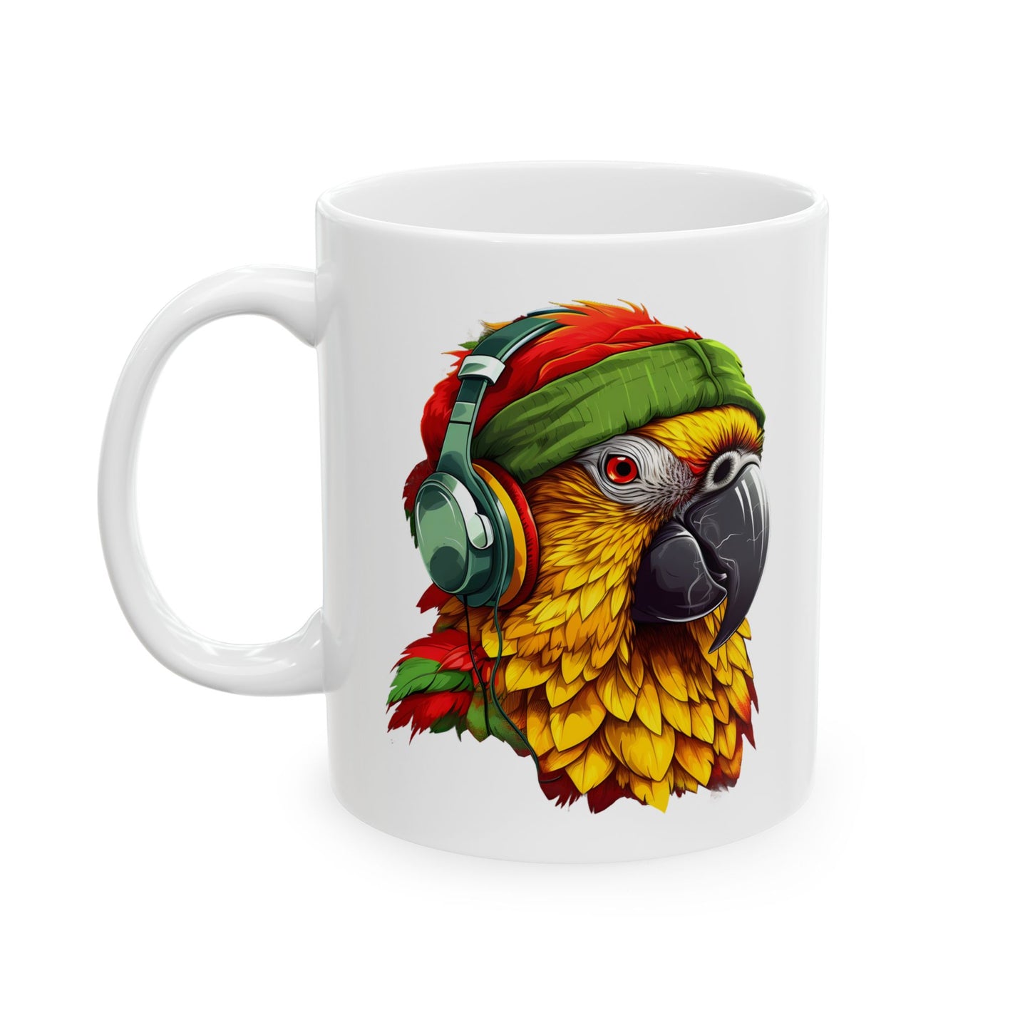 Reggae Parrot White Mug