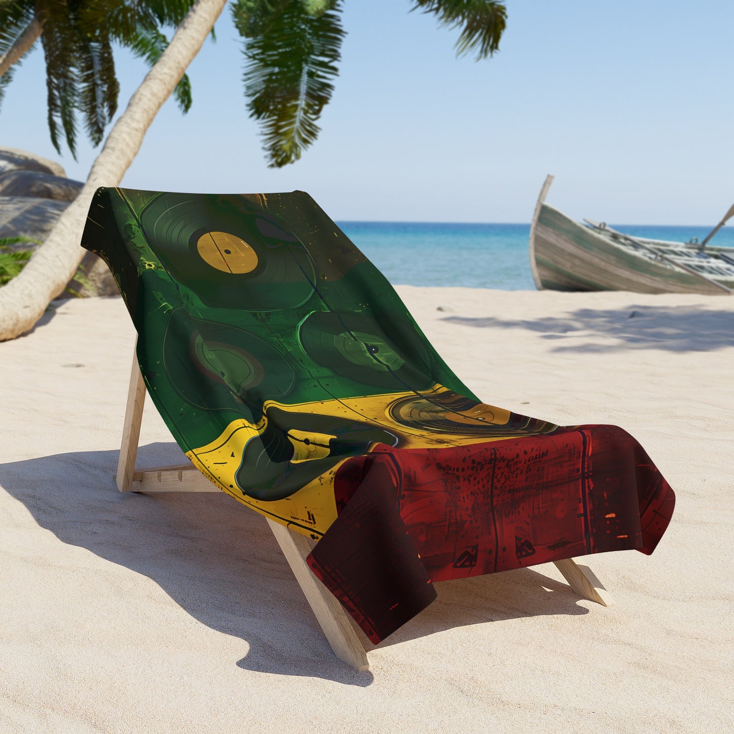 Reggae Music Vinyl Beach Towel