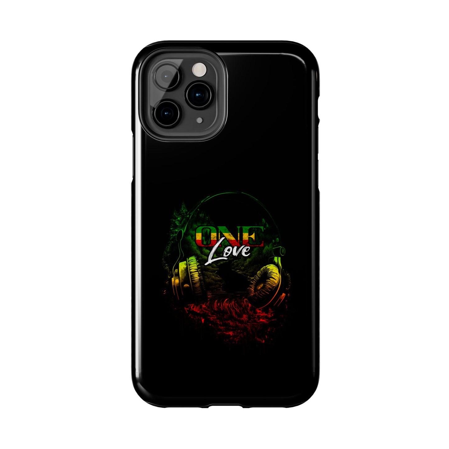 Reggae Music Headphones One Love Tough iPhone Case