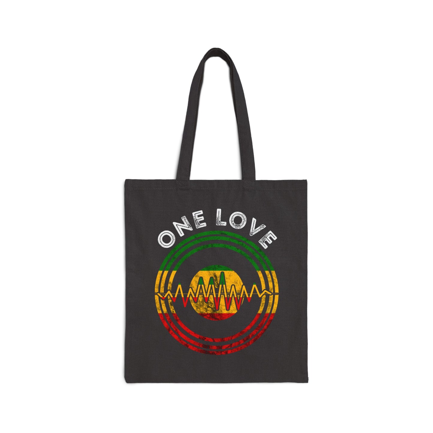 Reggae Music Vinyl Heartbeat Tote Bag