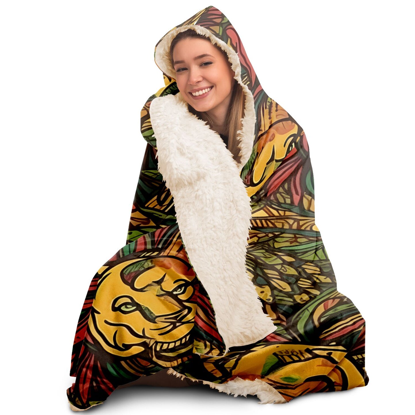 Reggae Lion Unisex Hooded Blanket