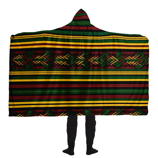 Reggae African Pattern Unisex Hooded Blanket