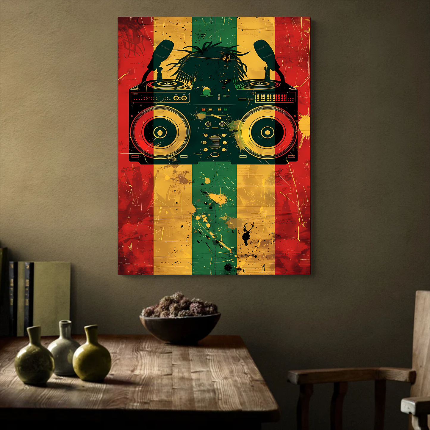 Rasta Music Radio Canva Wall Art