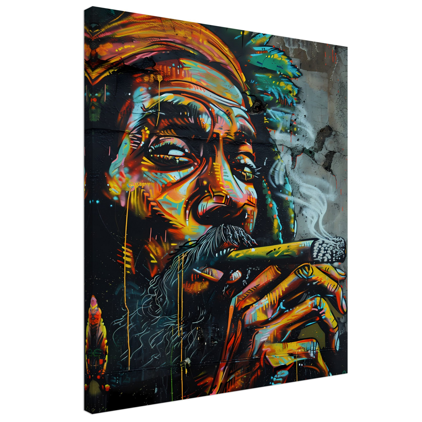 Rastaman Looking Canva Wall Art