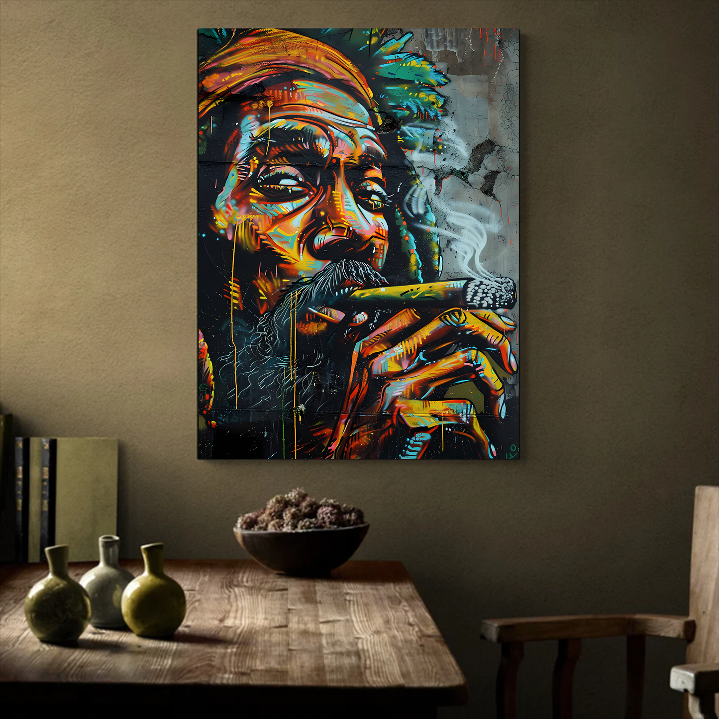 Rastaman Looking Canva Wall Art