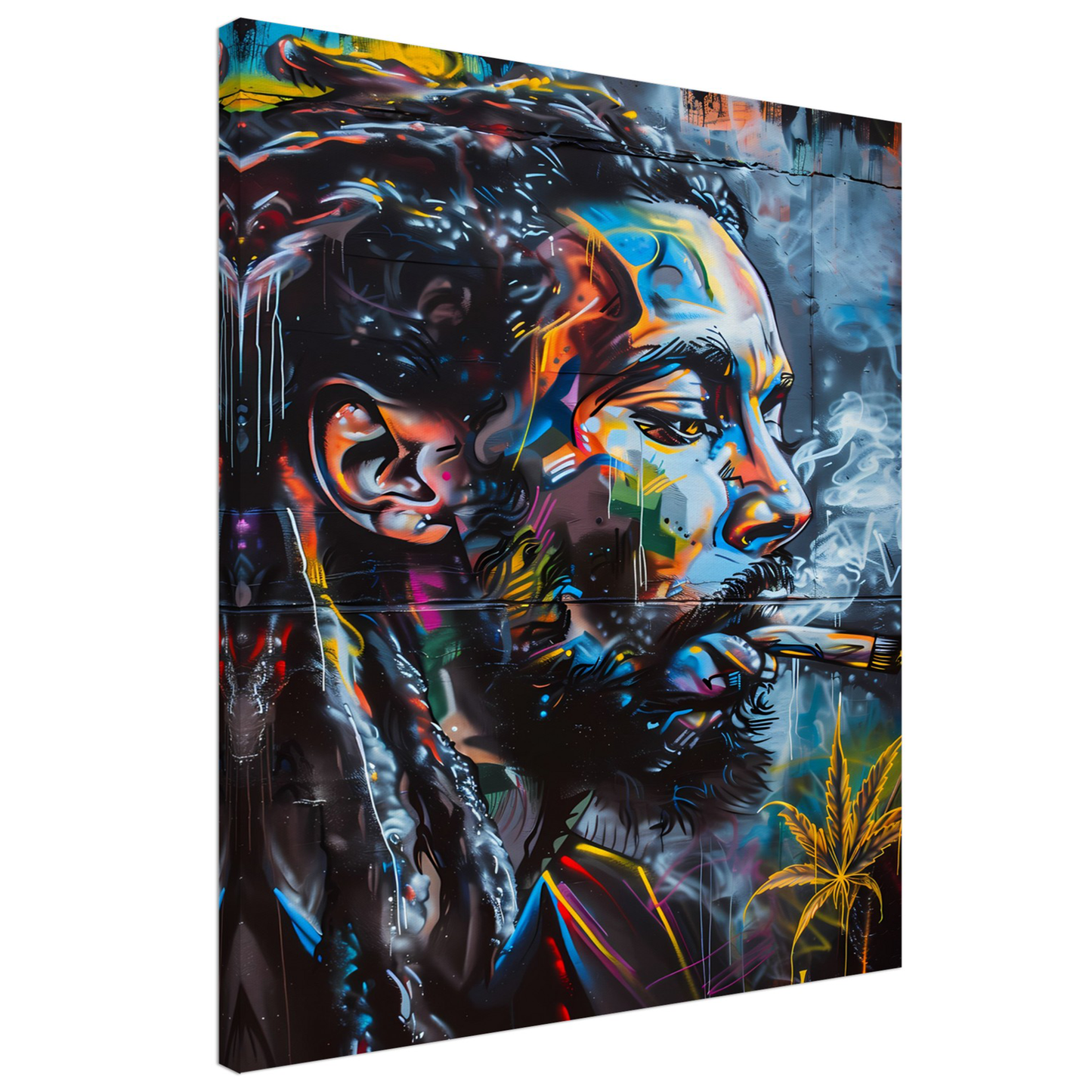 Rastaman Plant Art Canva Wall Art