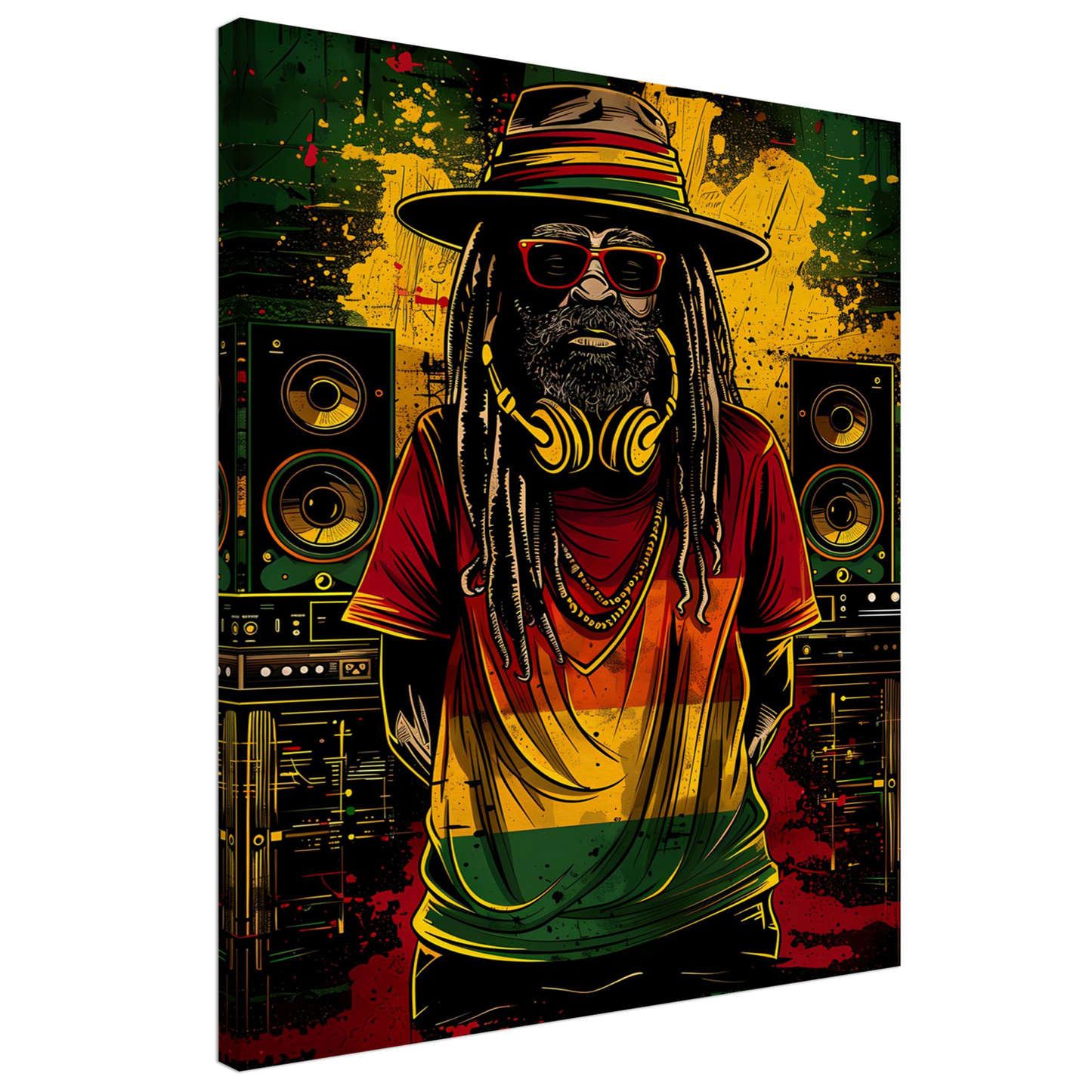 Reggae Music Rastaman Canva Wall Art