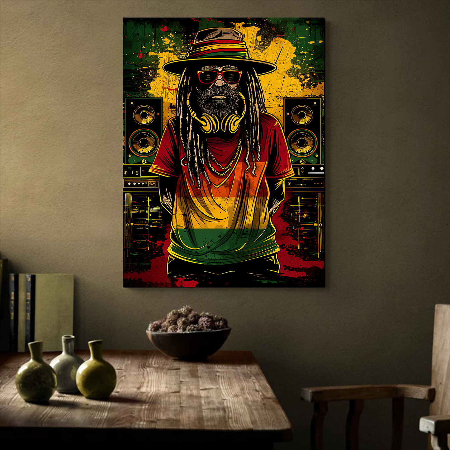 Reggae Music Rastaman Canva Wall Art