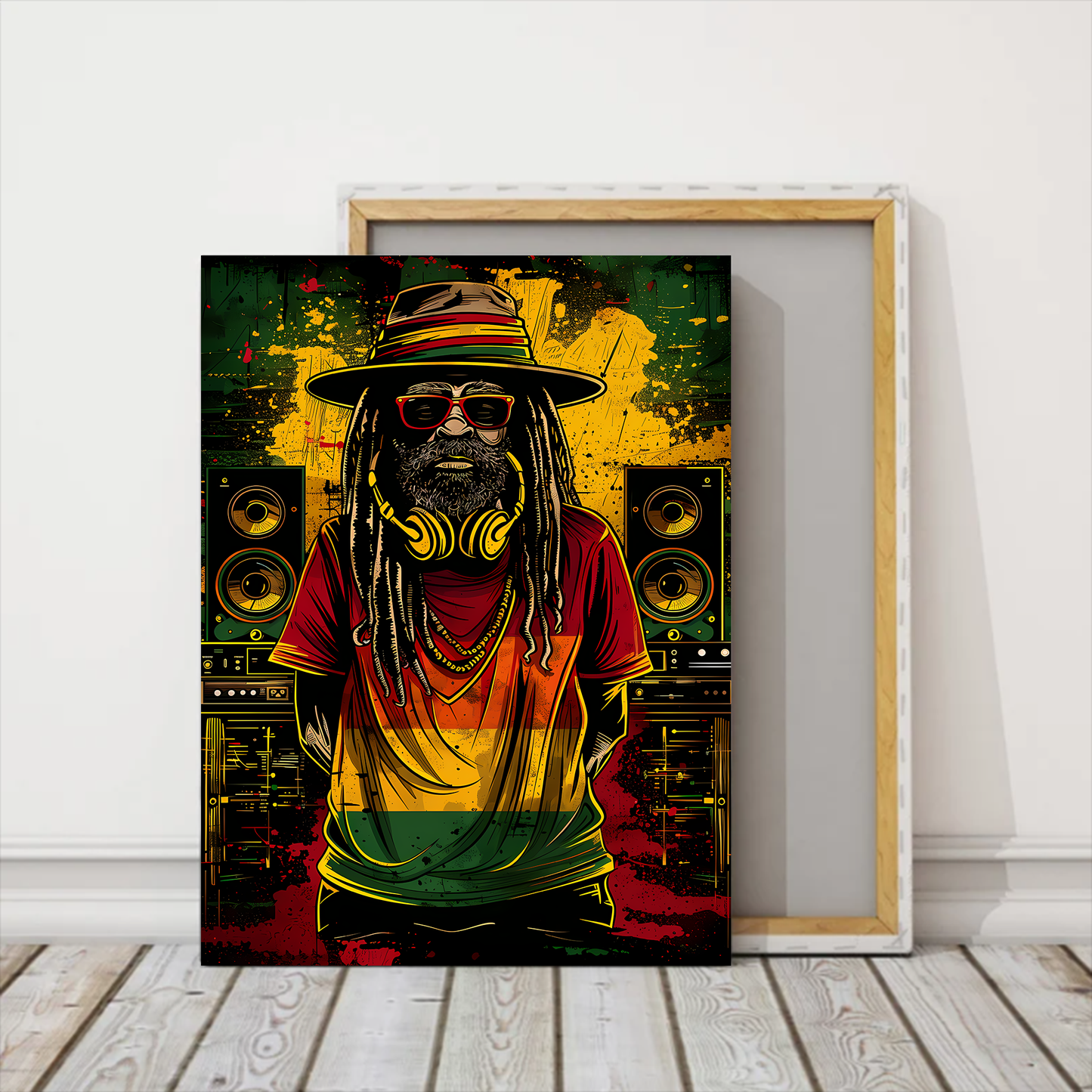 Reggae Music Rastaman Canva Wall Art